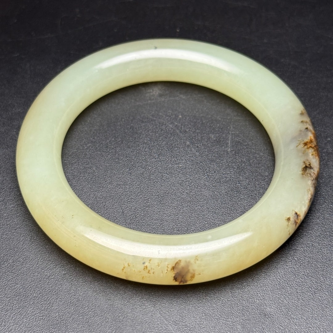 Natural Hetian Jade Bracelet Bangle 58mm ID - 6