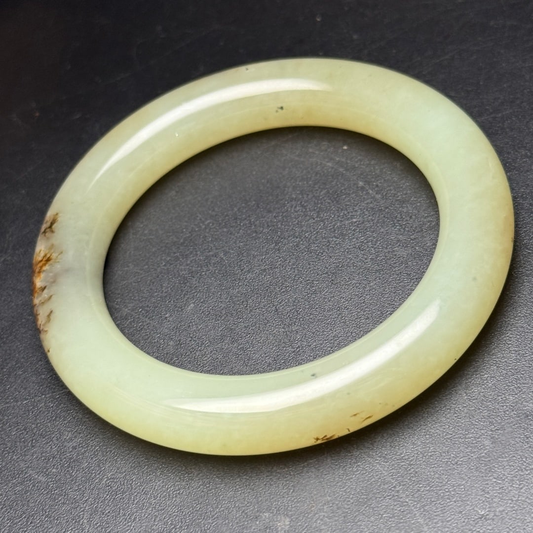 Natural Hetian Jade Bracelet Bangle 58mm ID - 7