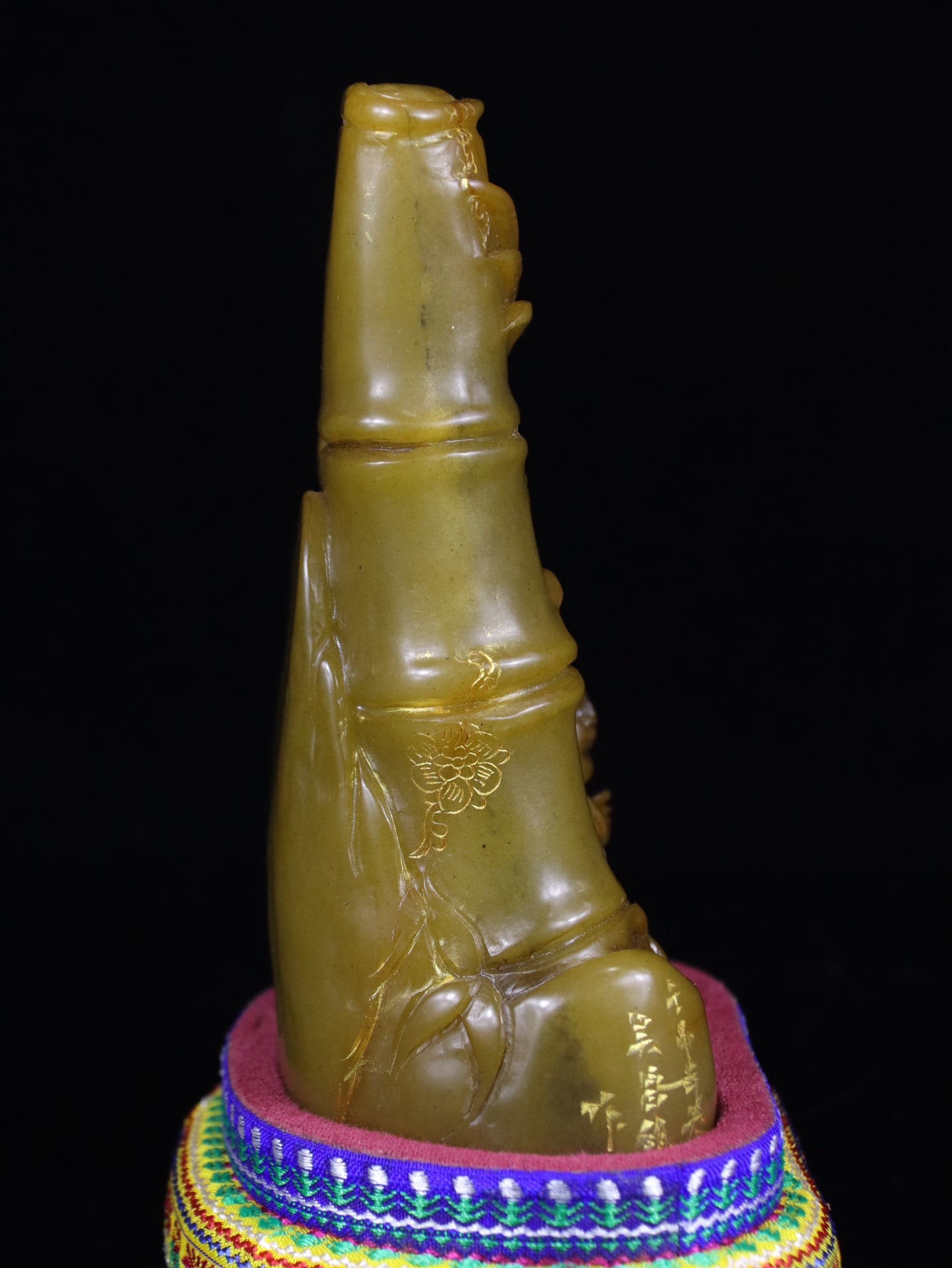 Shoushan Soapstone Hand-Carved Seal/Stamp Bamboo Kids - 5