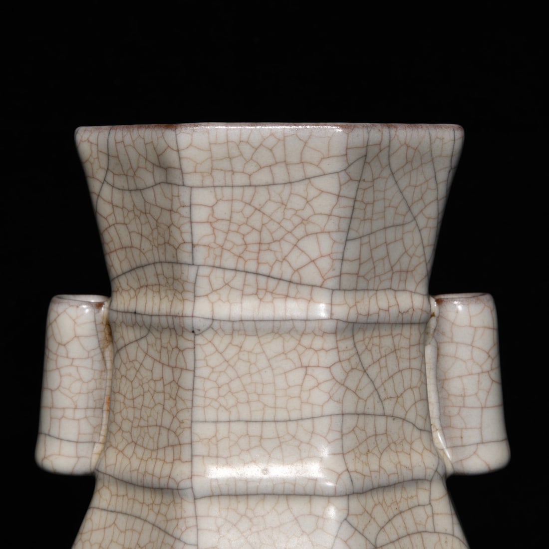 Old Ge Kiln Double Ear Porcelain Vase - 4