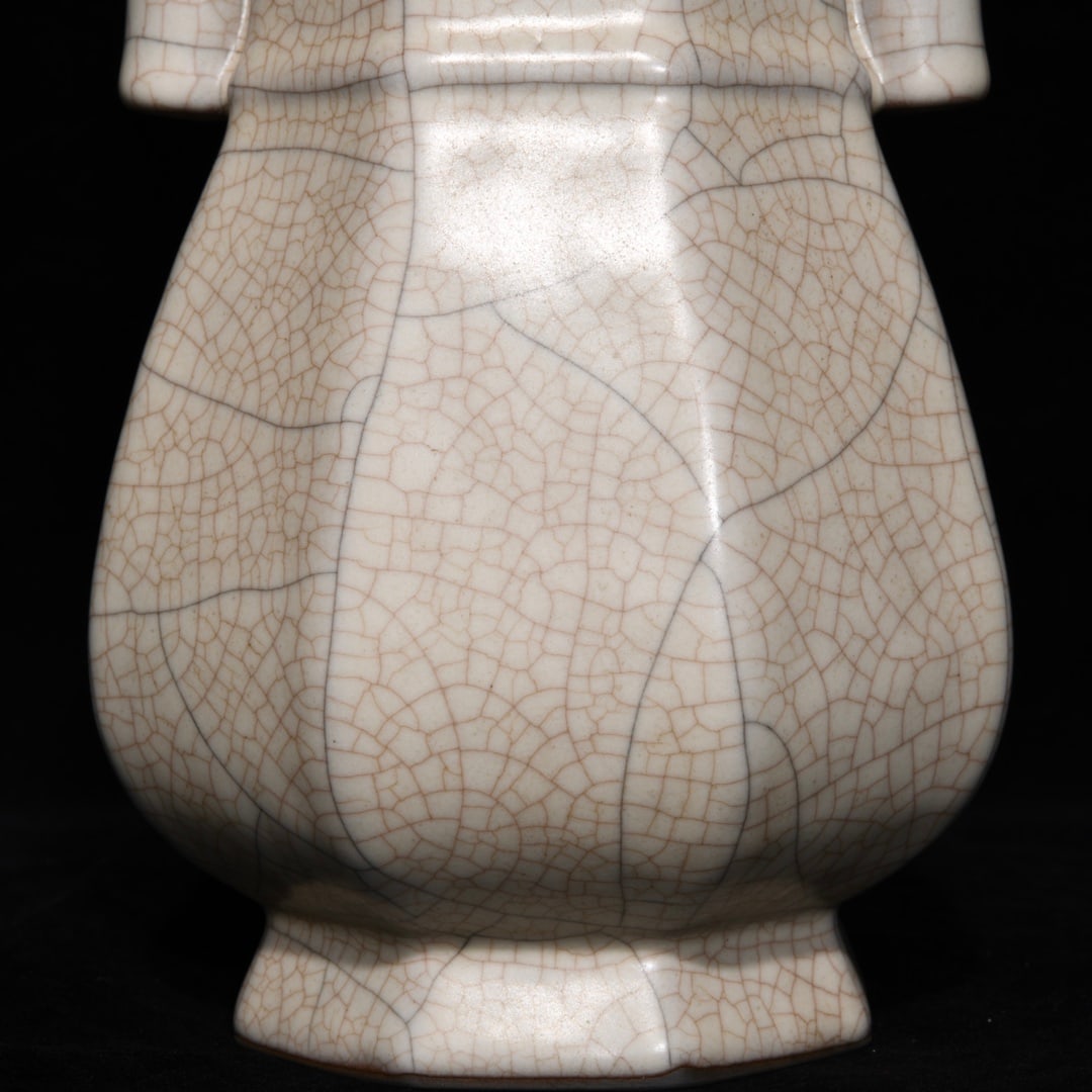 Old Ge Kiln Double Ear Porcelain Vase - 5