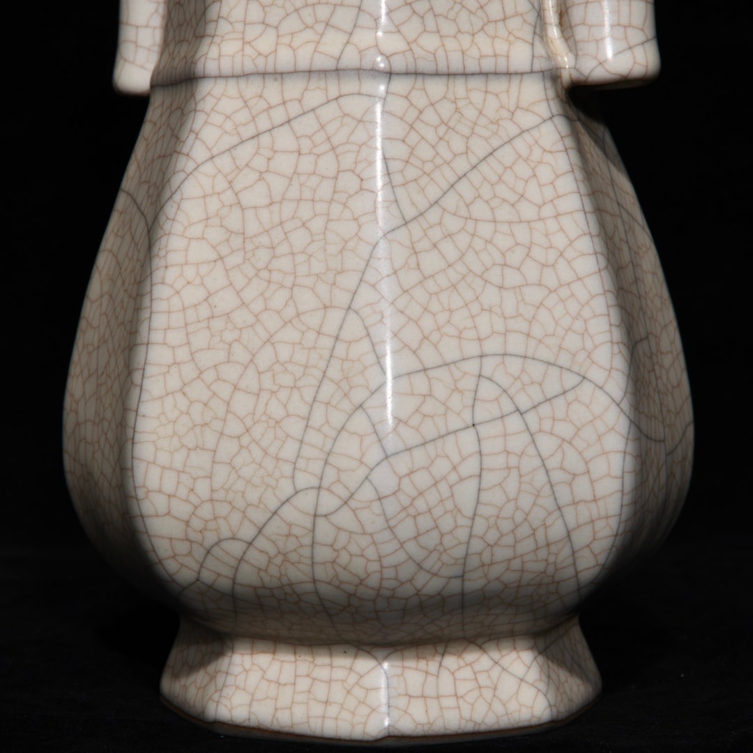Old Ge Kiln Double Ear Porcelain Vase - 7