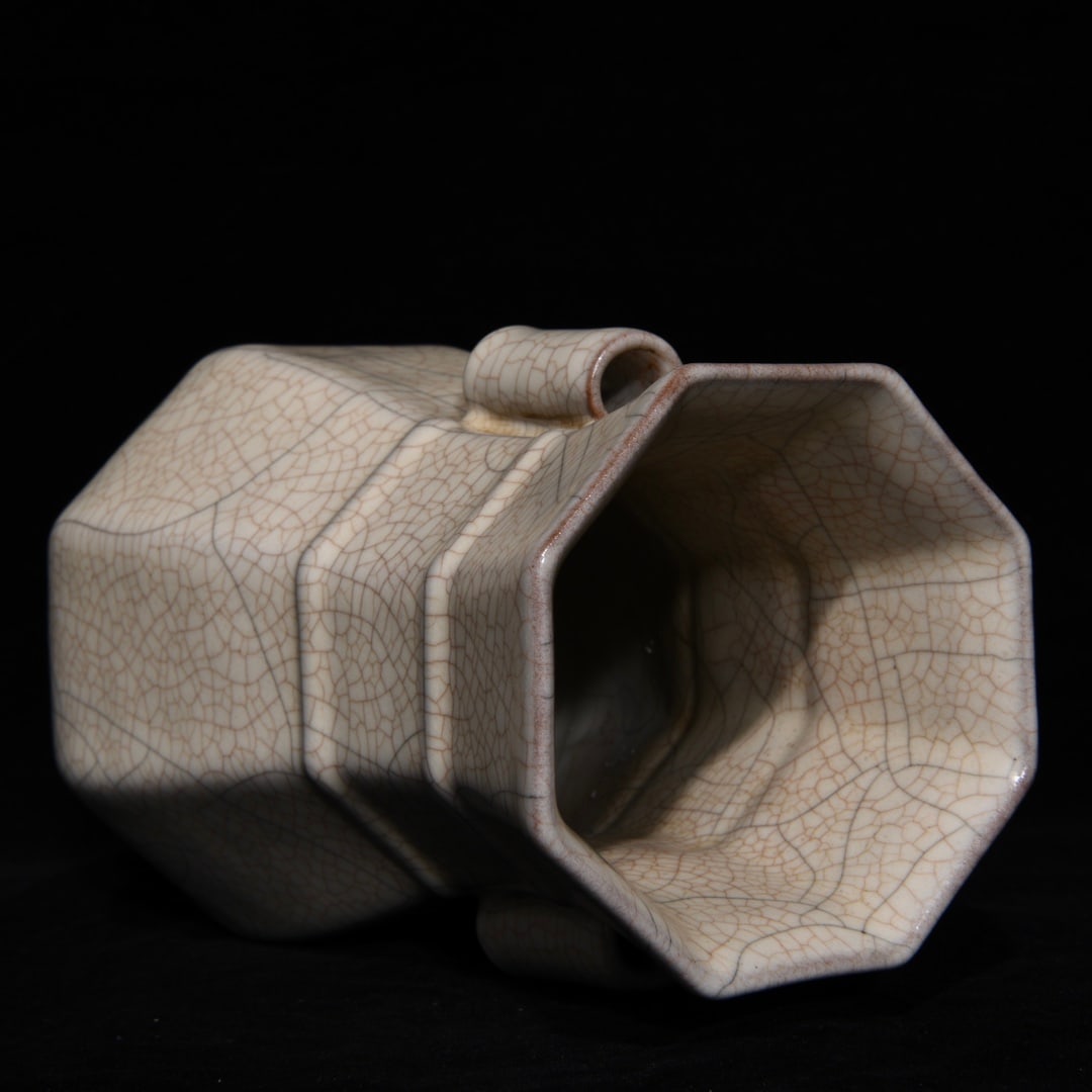 Old Ge Kiln Double Ear Porcelain Vase - 8