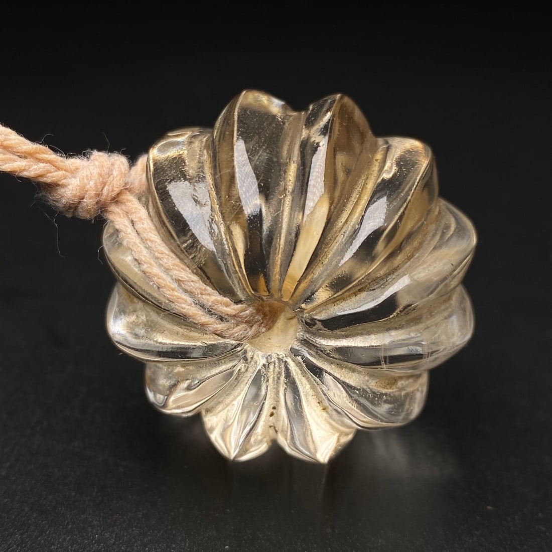 Old White Crystal pumpkin Beads Pendant - 5