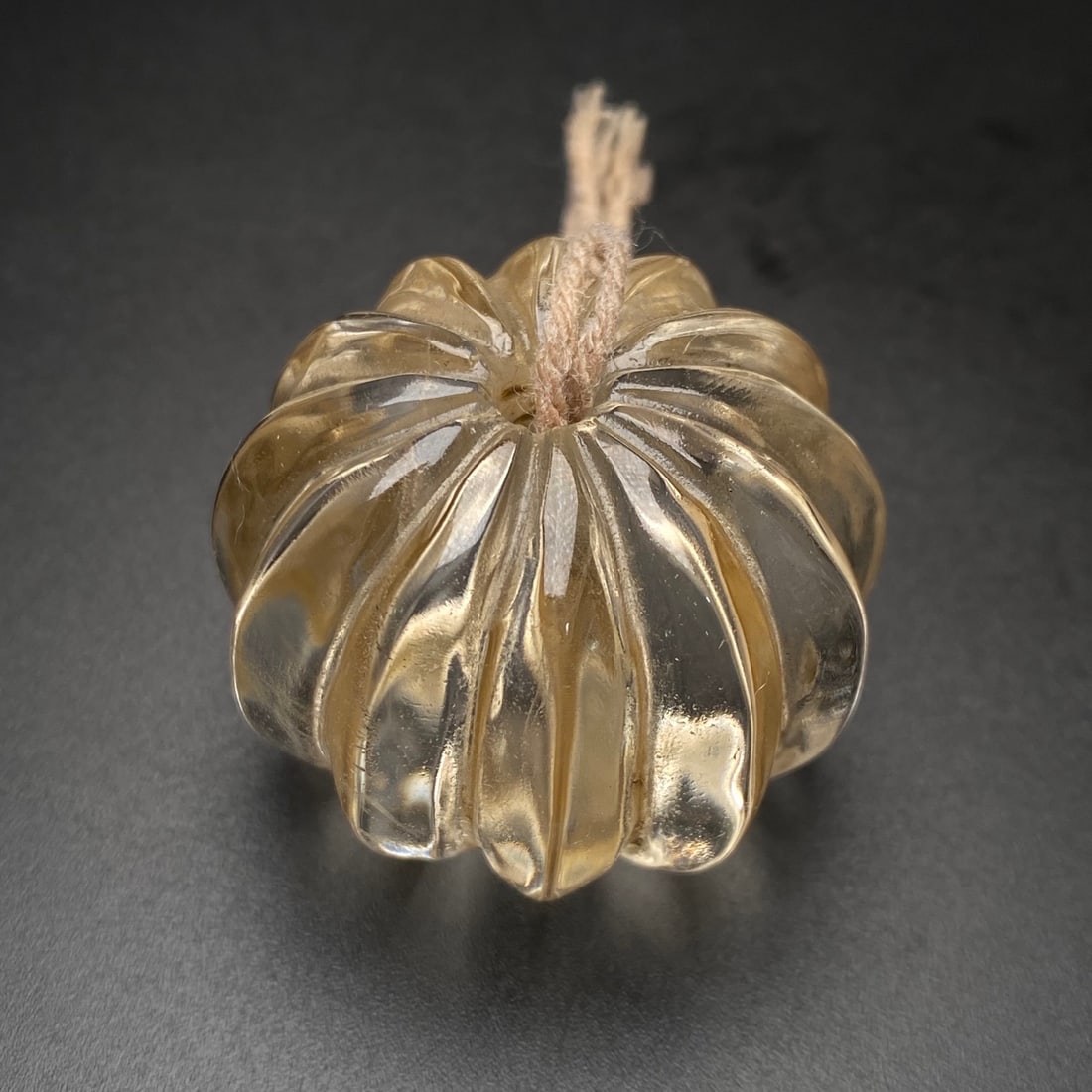 Old White Crystal pumpkin Beads Pendant - 6