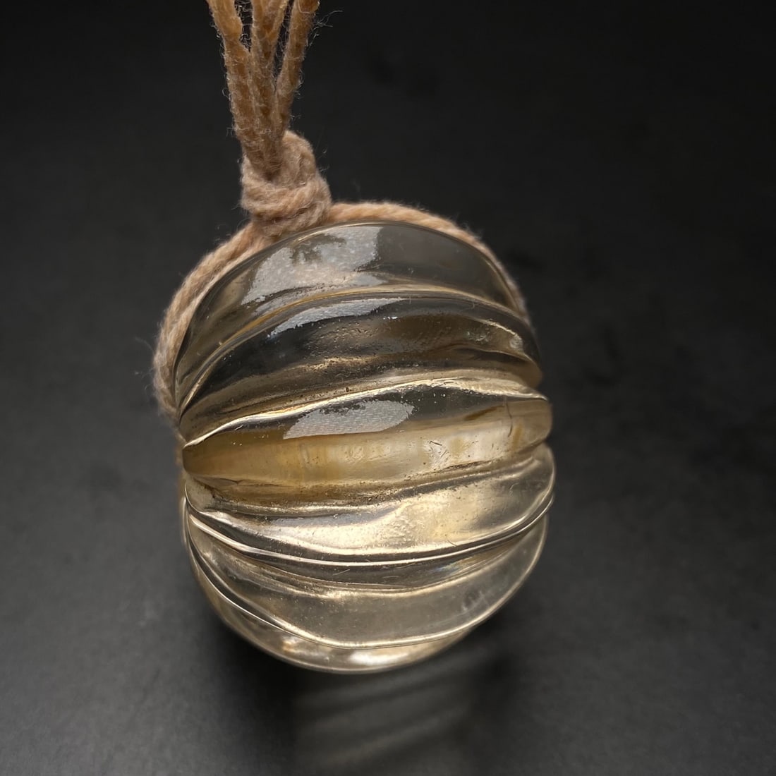 Old White Crystal pumpkin Beads Pendant - 8