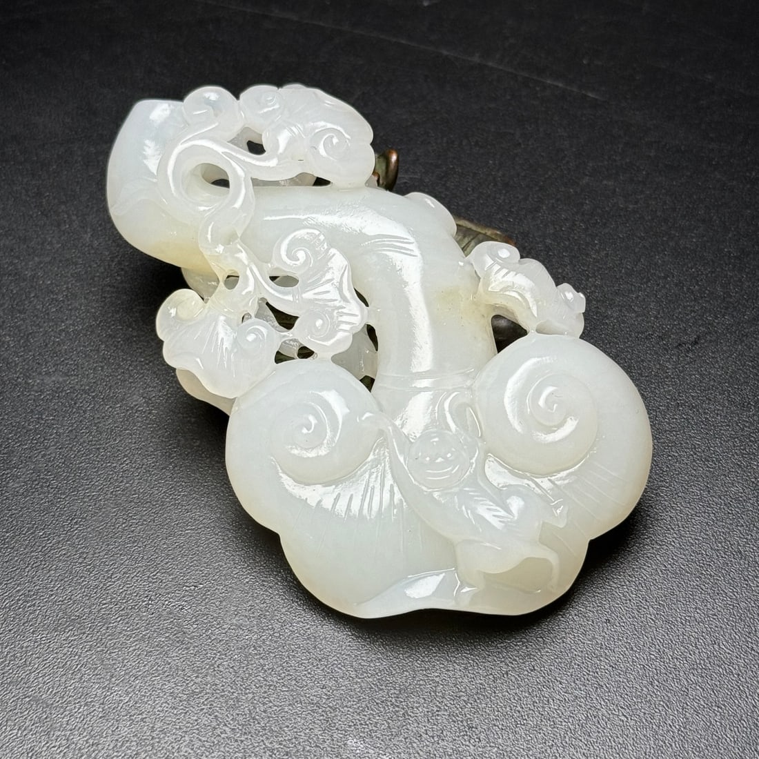 Natural Hetian Jade Carved Ruyi Statue Pendant - 7
