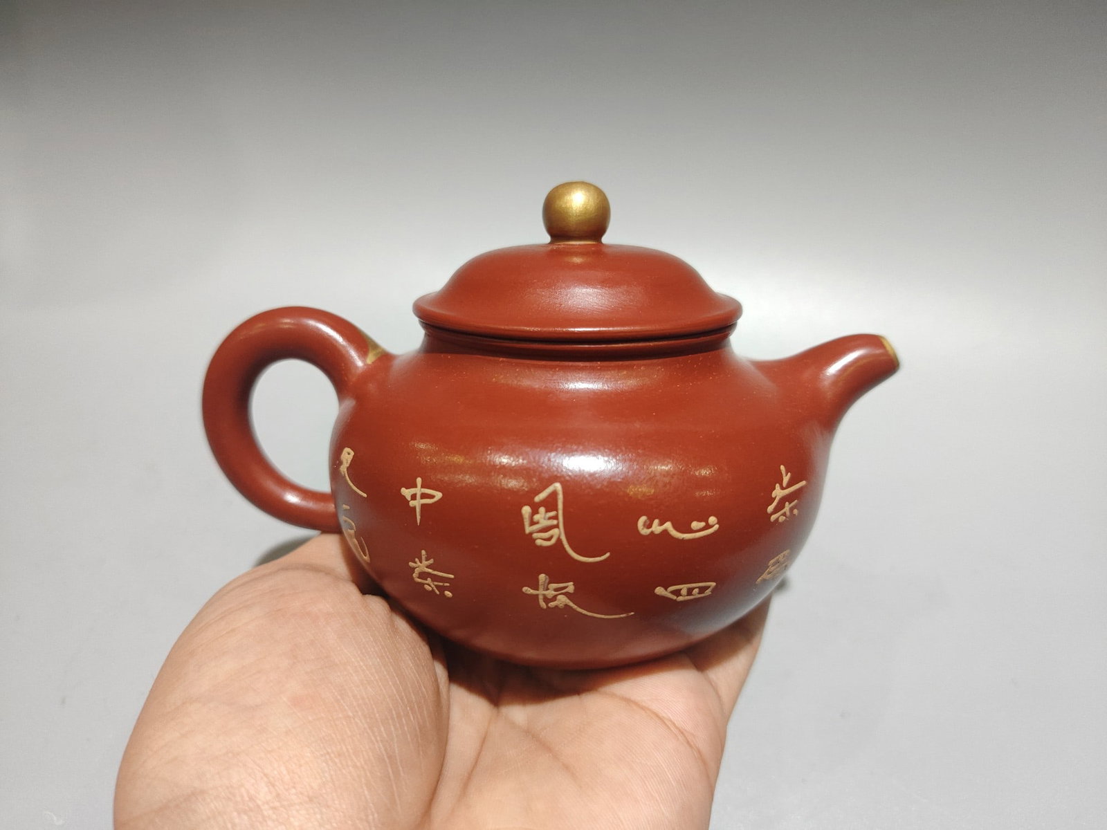 Chinese Yixing Zisha Clay Flower Bird Teapot w Artist Signed - 5