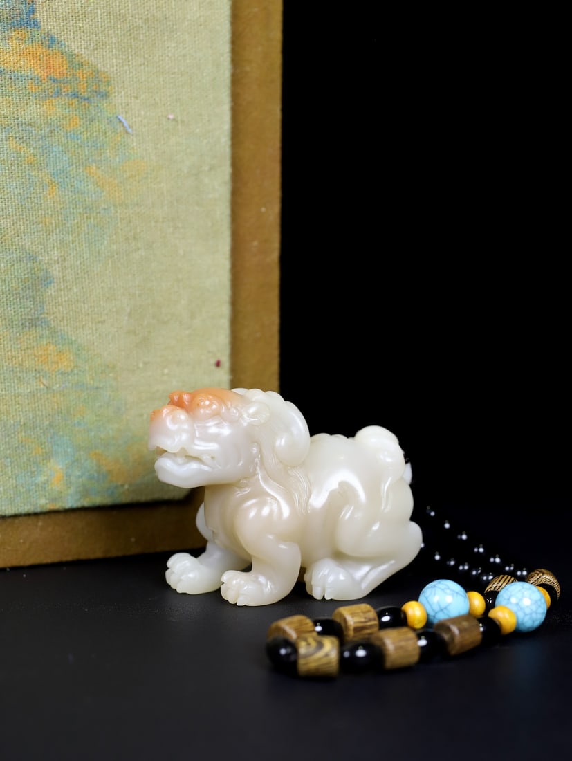 Shoushan Stone Hand Carved Beast Pendant w Box: Title: Old Hetian Jade Dragon Pendant Date/Period: After1985 Origin: Chinese Dimension: 59x80x25(mm) 2.32x3.15x0.98(inches) Weight 0.35 lbs/157g Materials: Hetian Jade Reserve: $399.00 Shipping: Domes