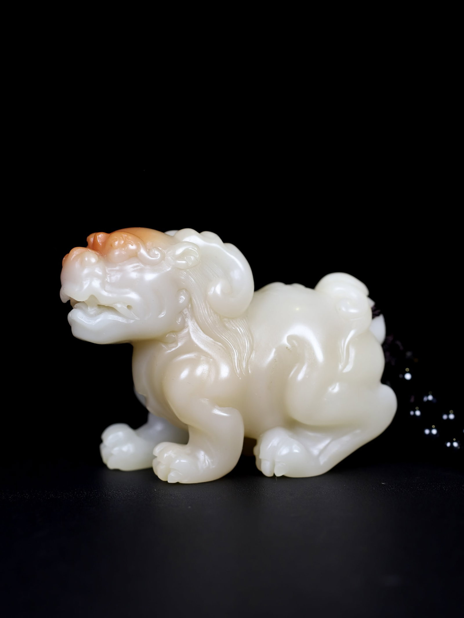 Shoushan Stone Hand Carved Beast Pendant w Box - 2