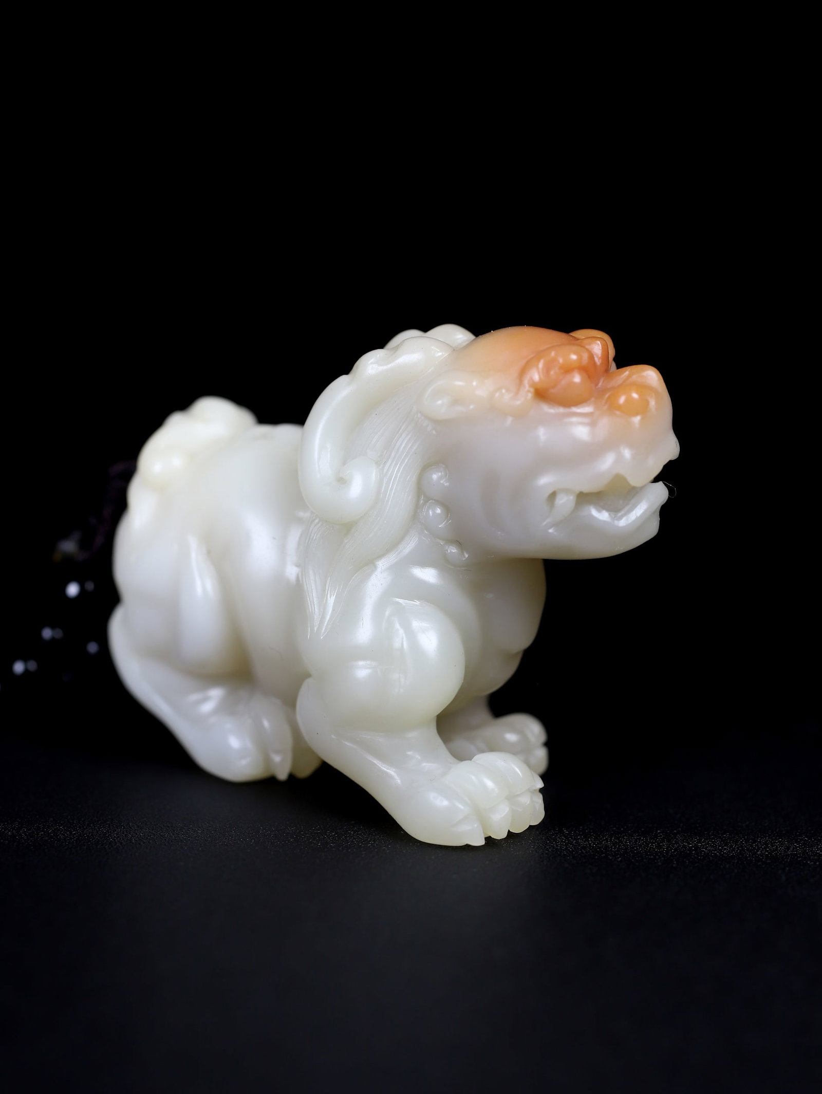 Shoushan Stone Hand Carved Beast Pendant w Box - 3