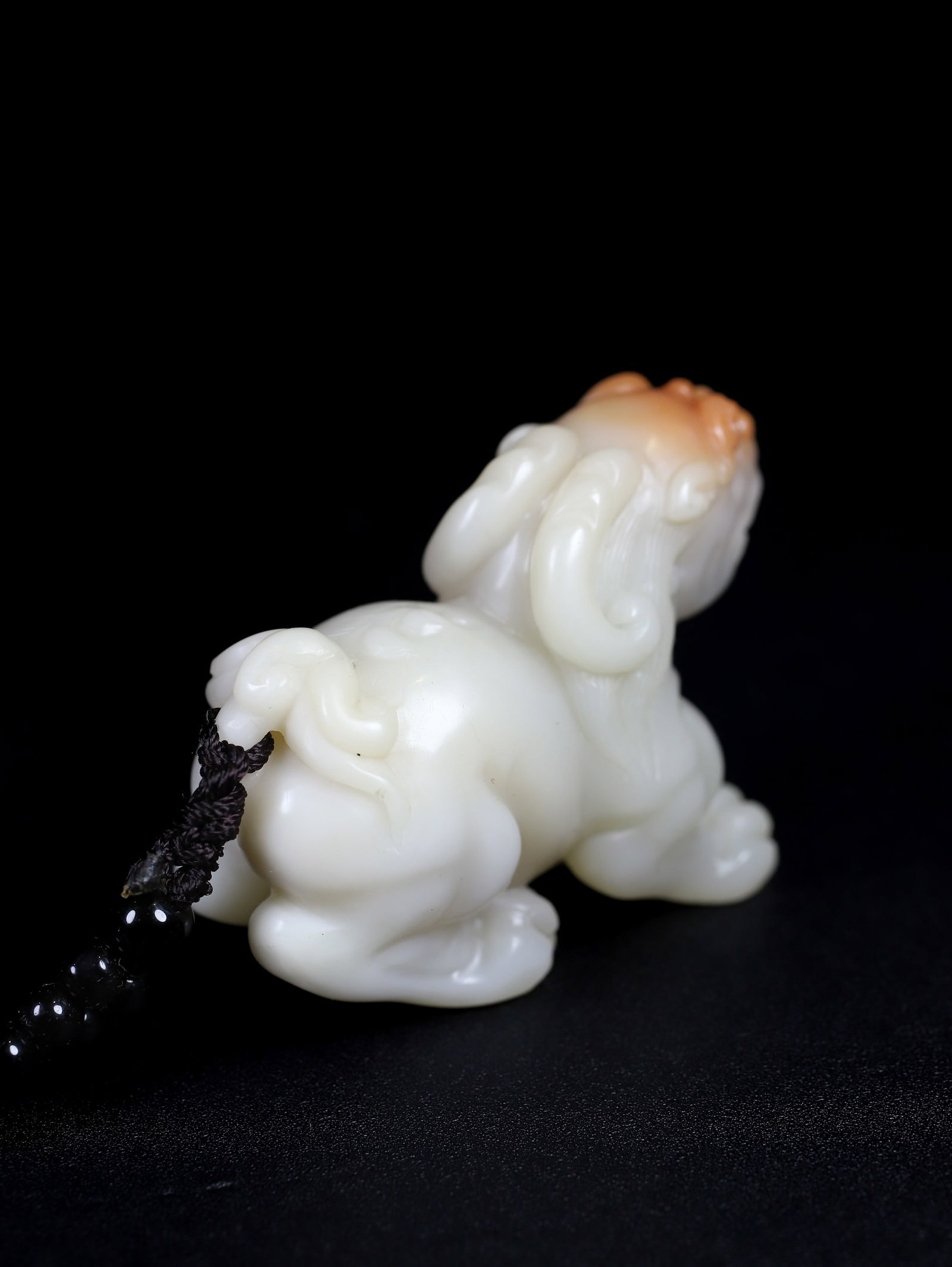 Shoushan Stone Hand Carved Beast Pendant w Box - 4