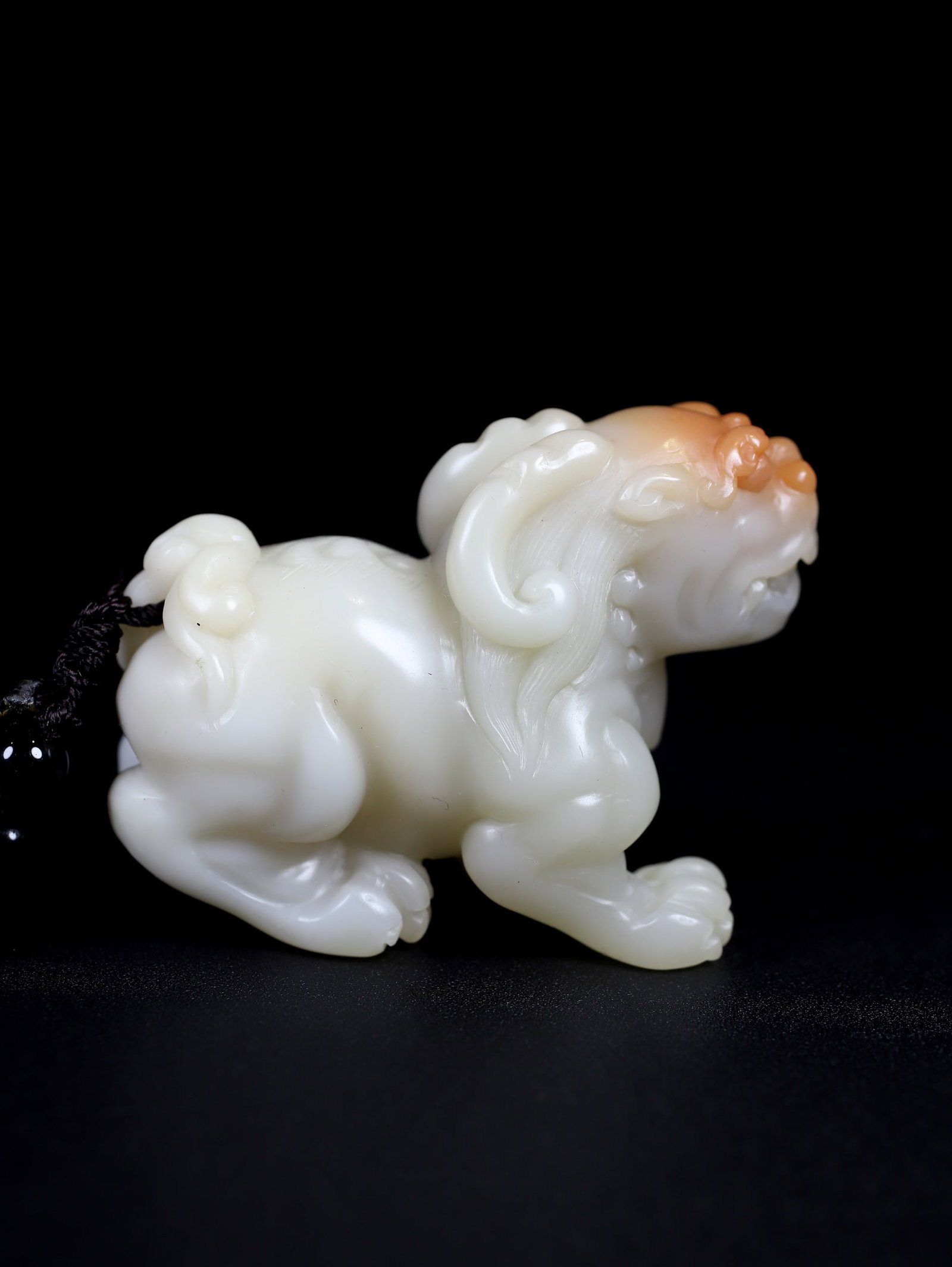 Shoushan Stone Hand Carved Beast Pendant w Box - 6