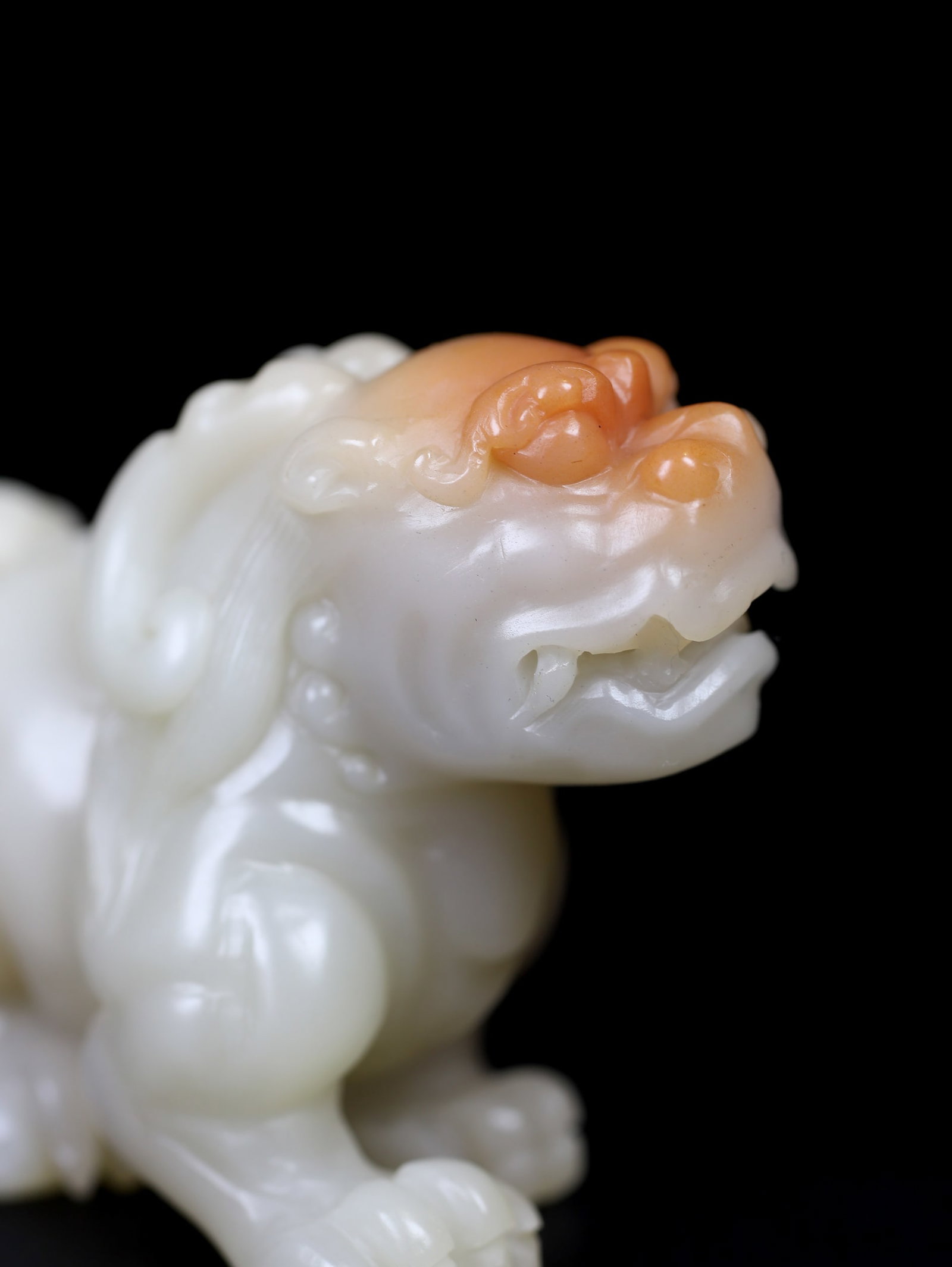 Shoushan Stone Hand Carved Beast Pendant w Box - 7