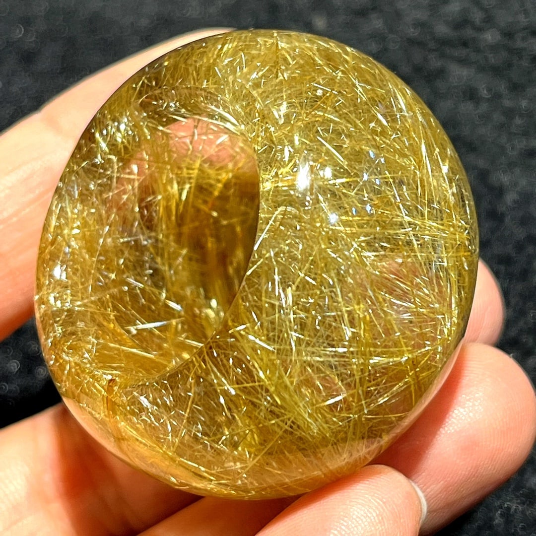Beautiful Yellow Crystal Thumb Ring 22.7mm I.D. - 3
