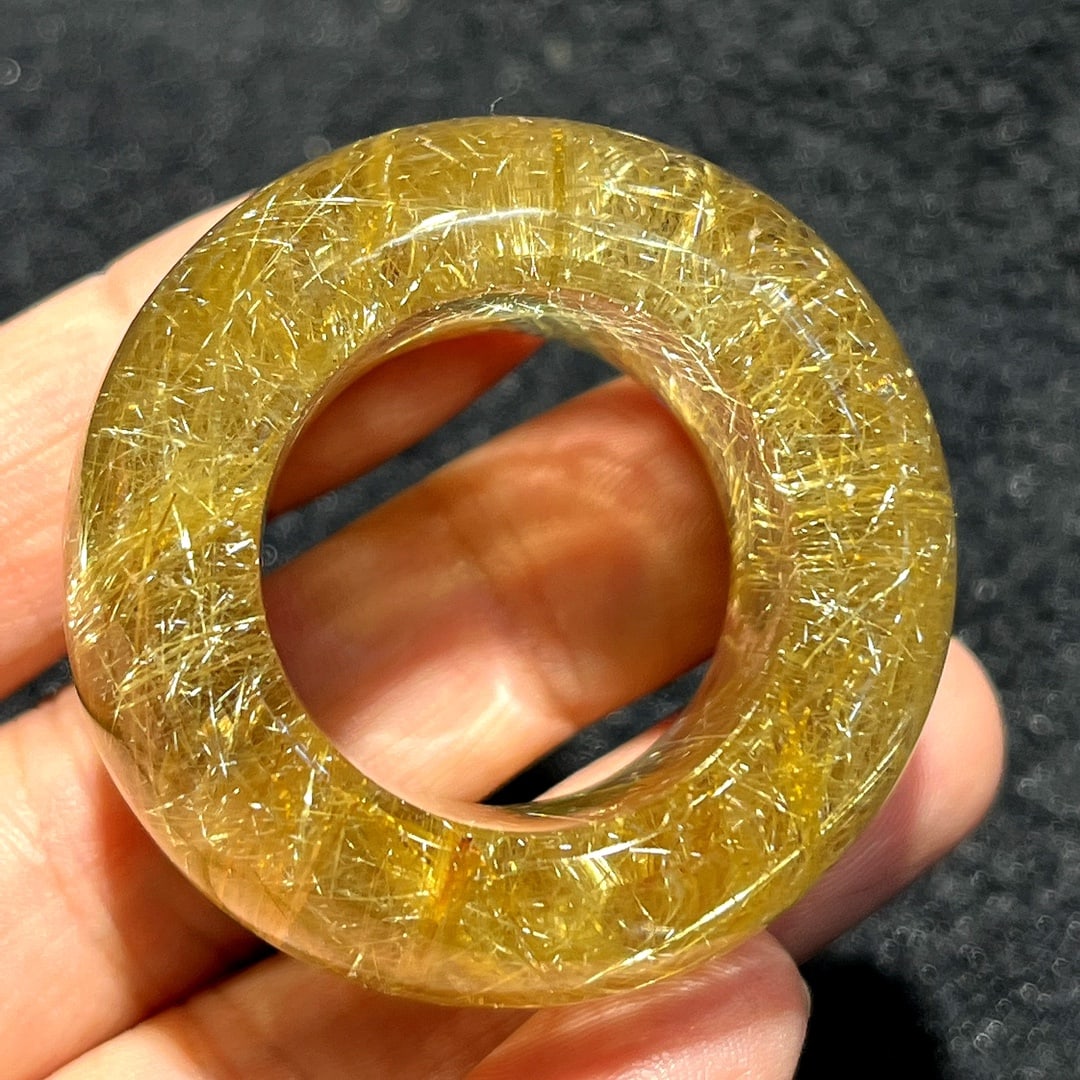 Beautiful Yellow Crystal Thumb Ring 22.7mm I.D. - 6