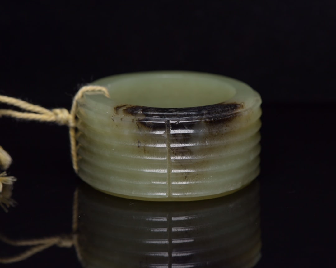 Old Hetian Jade Pendant - Cong - 4