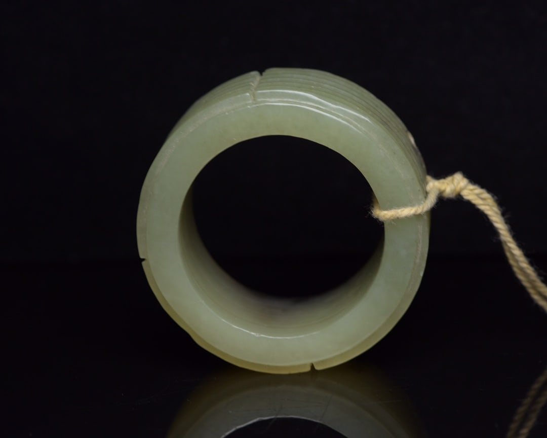 Old Hetian Jade Pendant - Cong - 5