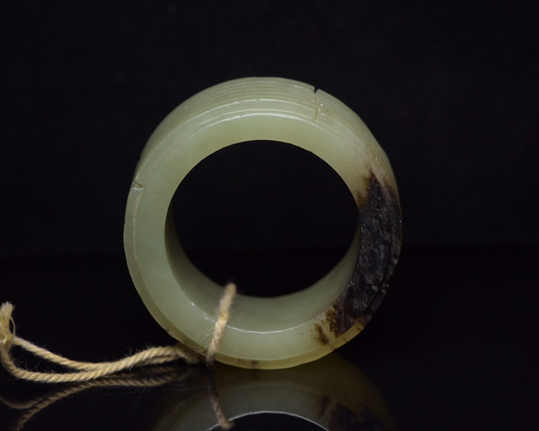 Old Hetian Jade Pendant - Cong - 6