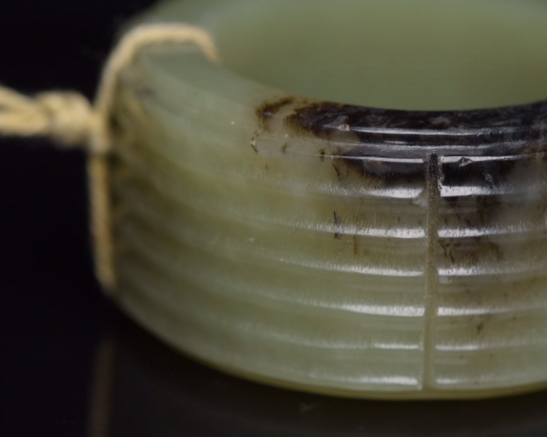 Old Hetian Jade Pendant - Cong - 7