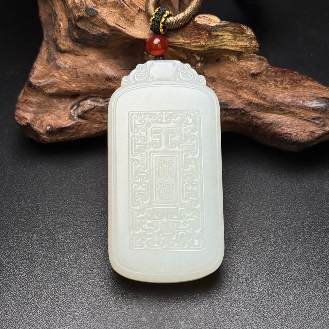 Natural Hetian Jade Hand Carved Tiger Pendant - 2