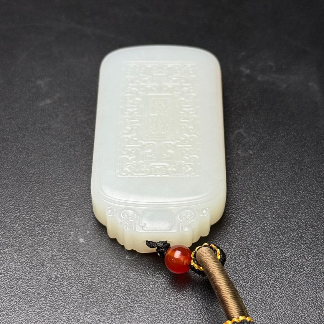 Natural Hetian Jade Hand Carved Tiger Pendant - 7