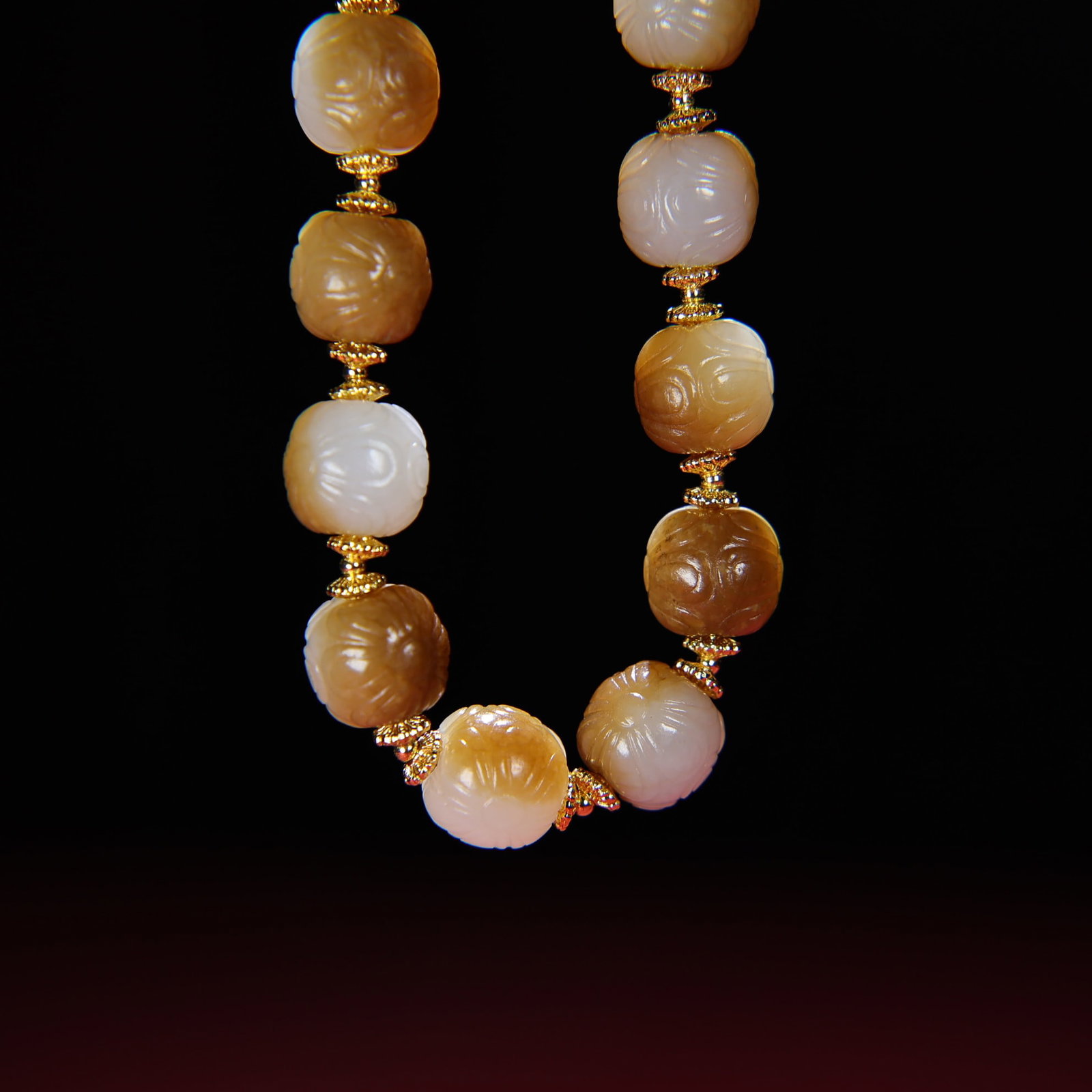 Old Chinese Hetian Jade,Lapis Lazuli,Turquoise Hand Chain - 9