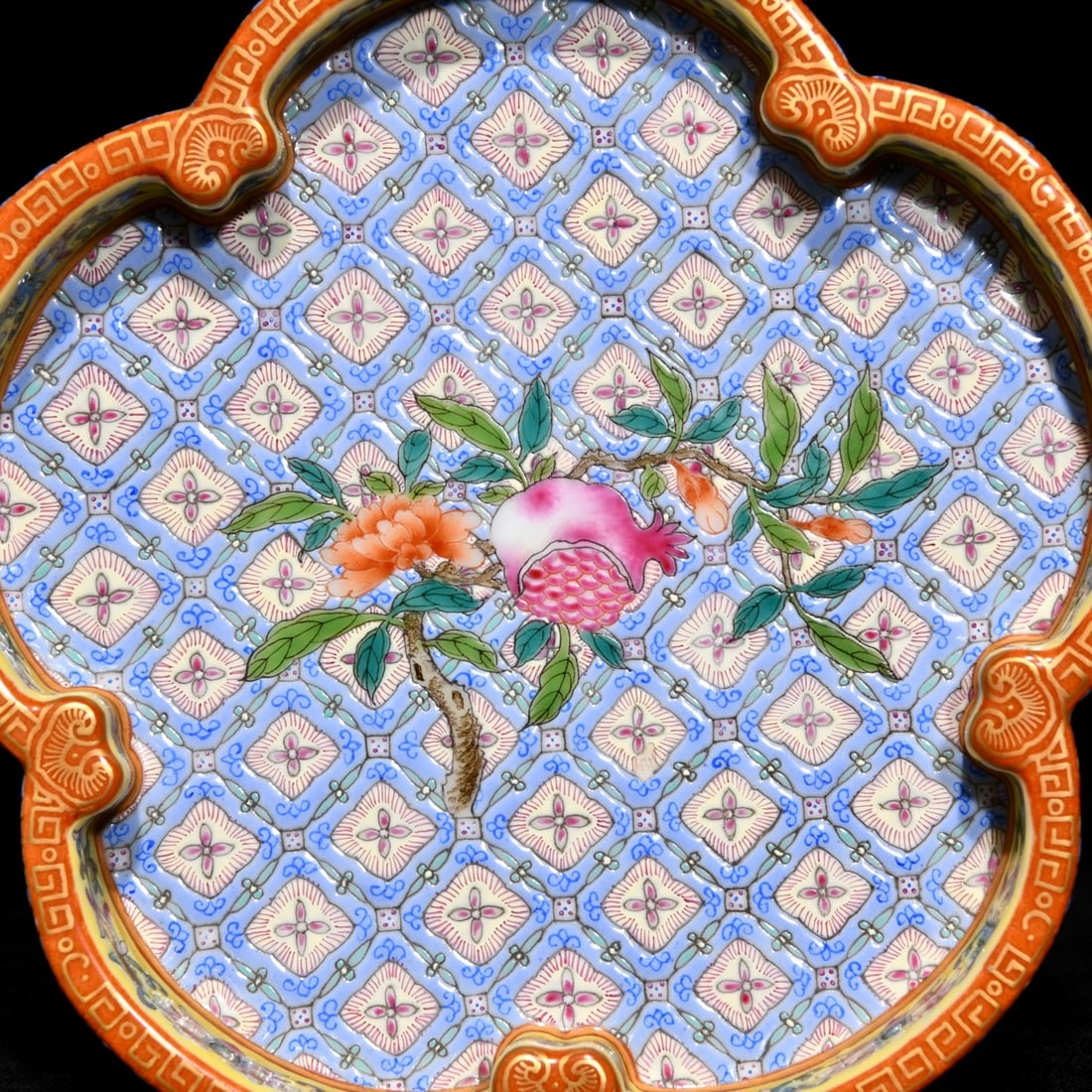 Gilt Gold Famille Rose Porcelain Brush Washer - 3