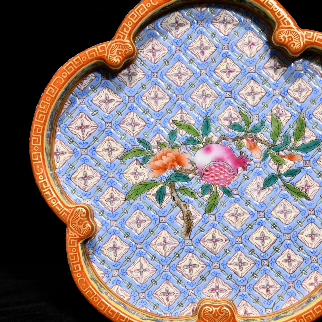 Gilt Gold Famille Rose Porcelain Brush Washer - 4