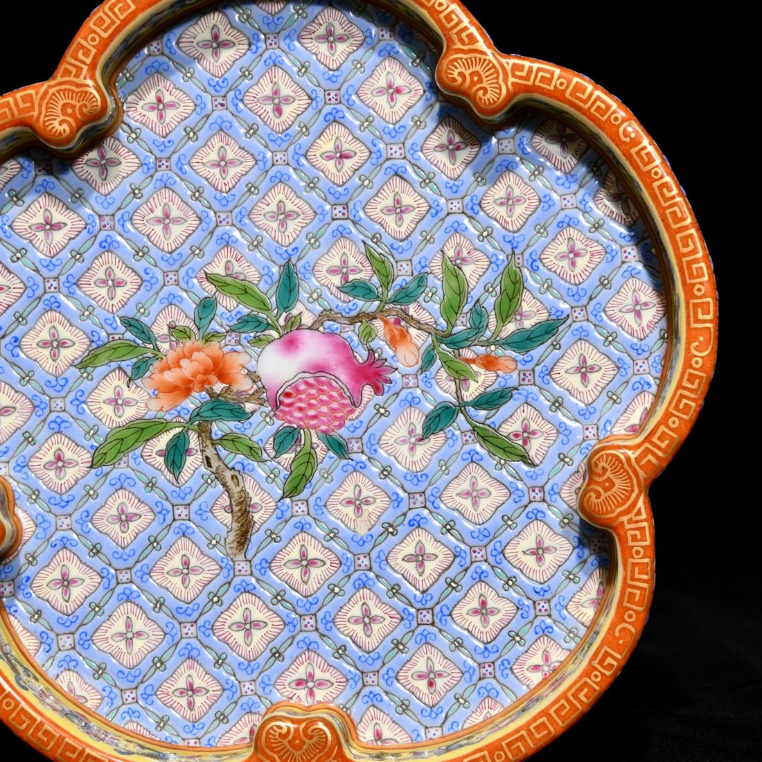 Gilt Gold Famille Rose Porcelain Brush Washer - 5