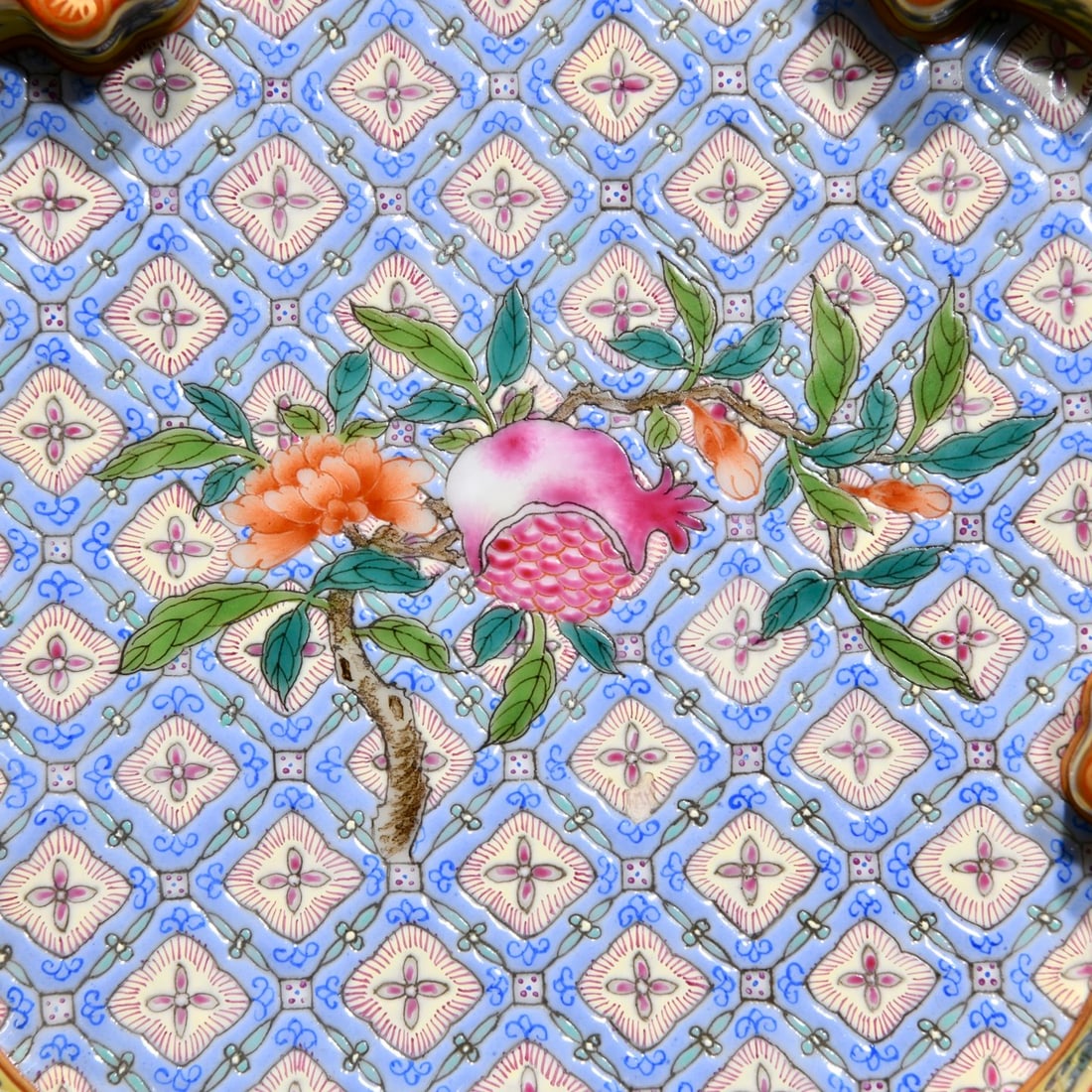 Gilt Gold Famille Rose Porcelain Brush Washer - 6