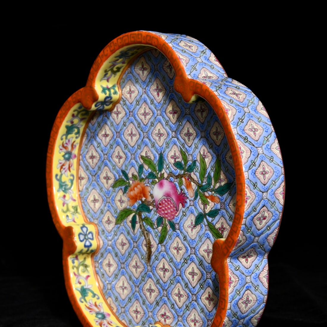 Gilt Gold Famille Rose Porcelain Brush Washer - 7
