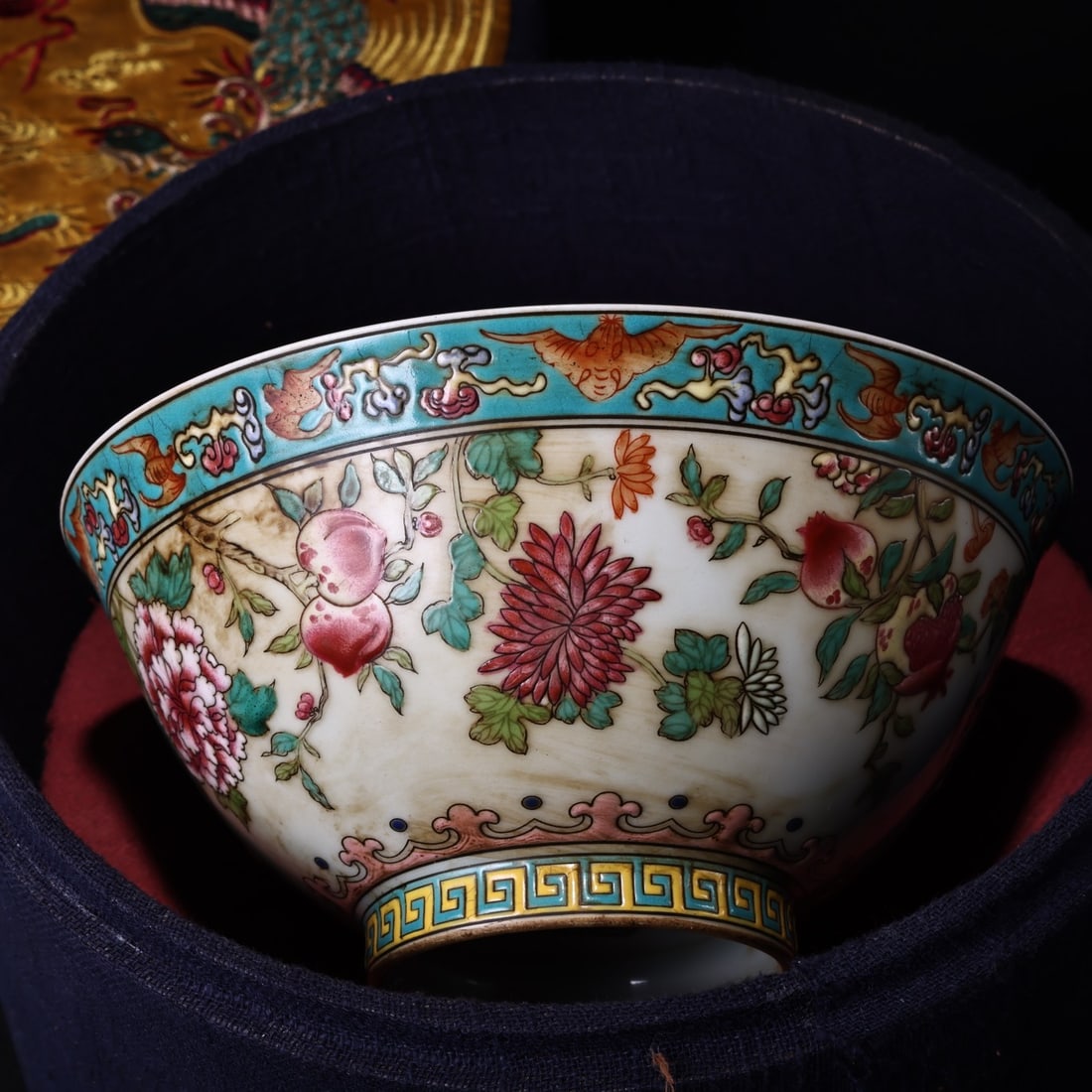 Chinese Famille Rose Porcelain Bowl w Box - 5