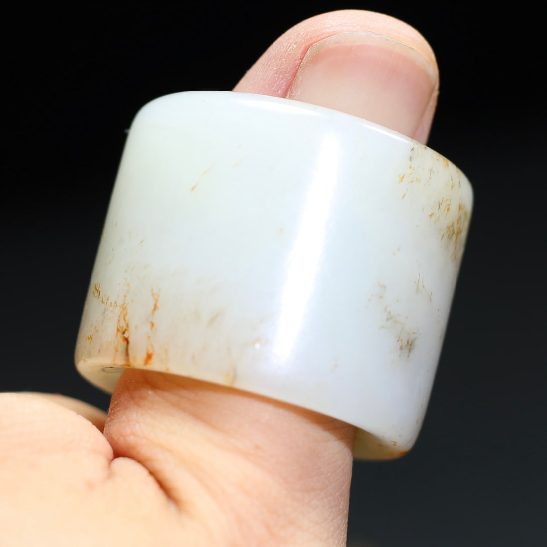 Natural Hetian Jade Thumb Ring 22mm I.D. - 5