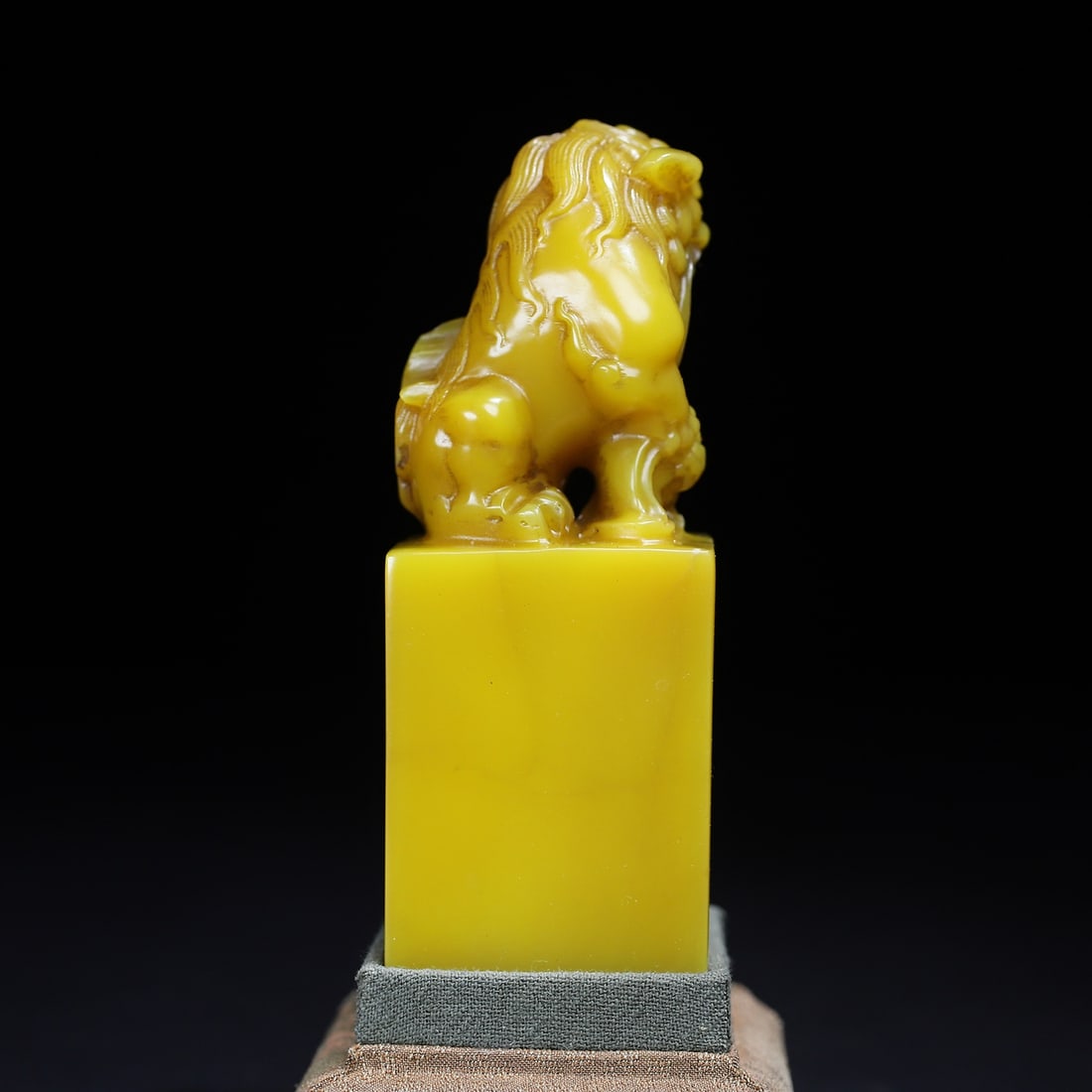 Vintage Tianhuang Shoushan Soapstone Hand-Carved Seal/Stamp Fortune Lion - 7