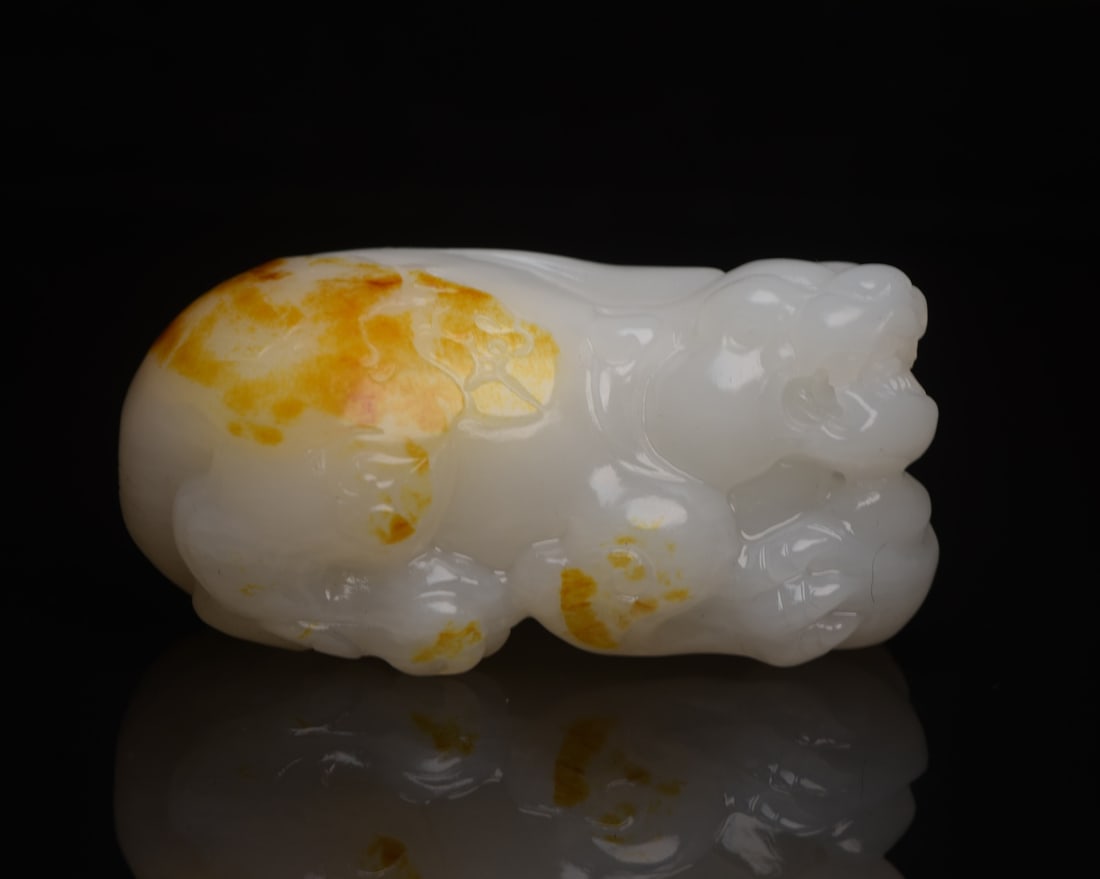 Old Natural Hetian Jade Hand Carved Pixiu Statue (1 of 9)