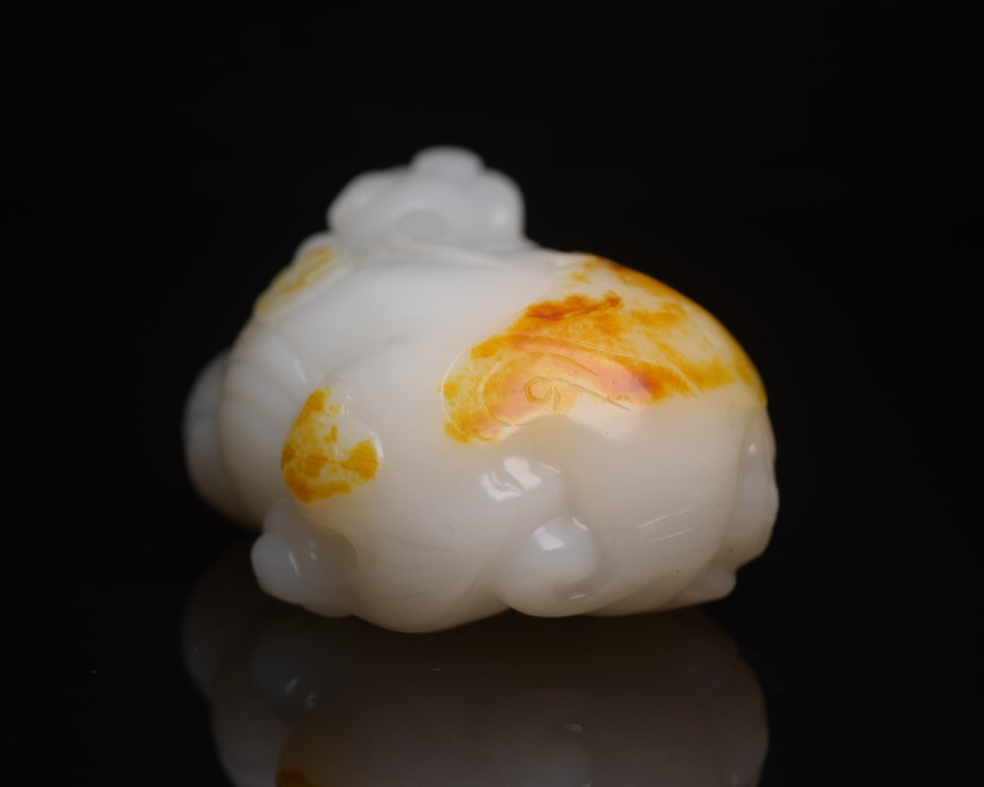 Old Natural Hetian Jade Hand Carved Pixiu Statue - 4