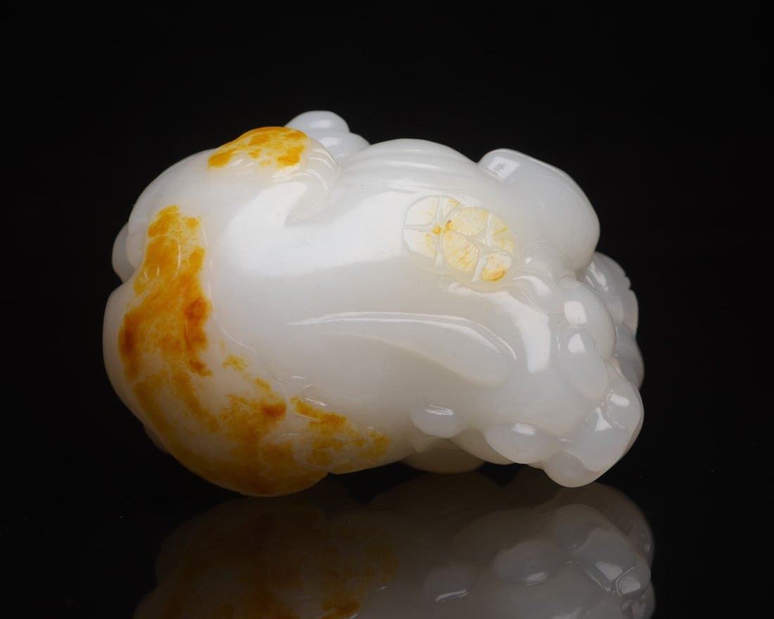 Old Natural Hetian Jade Hand Carved Pixiu Statue - 5