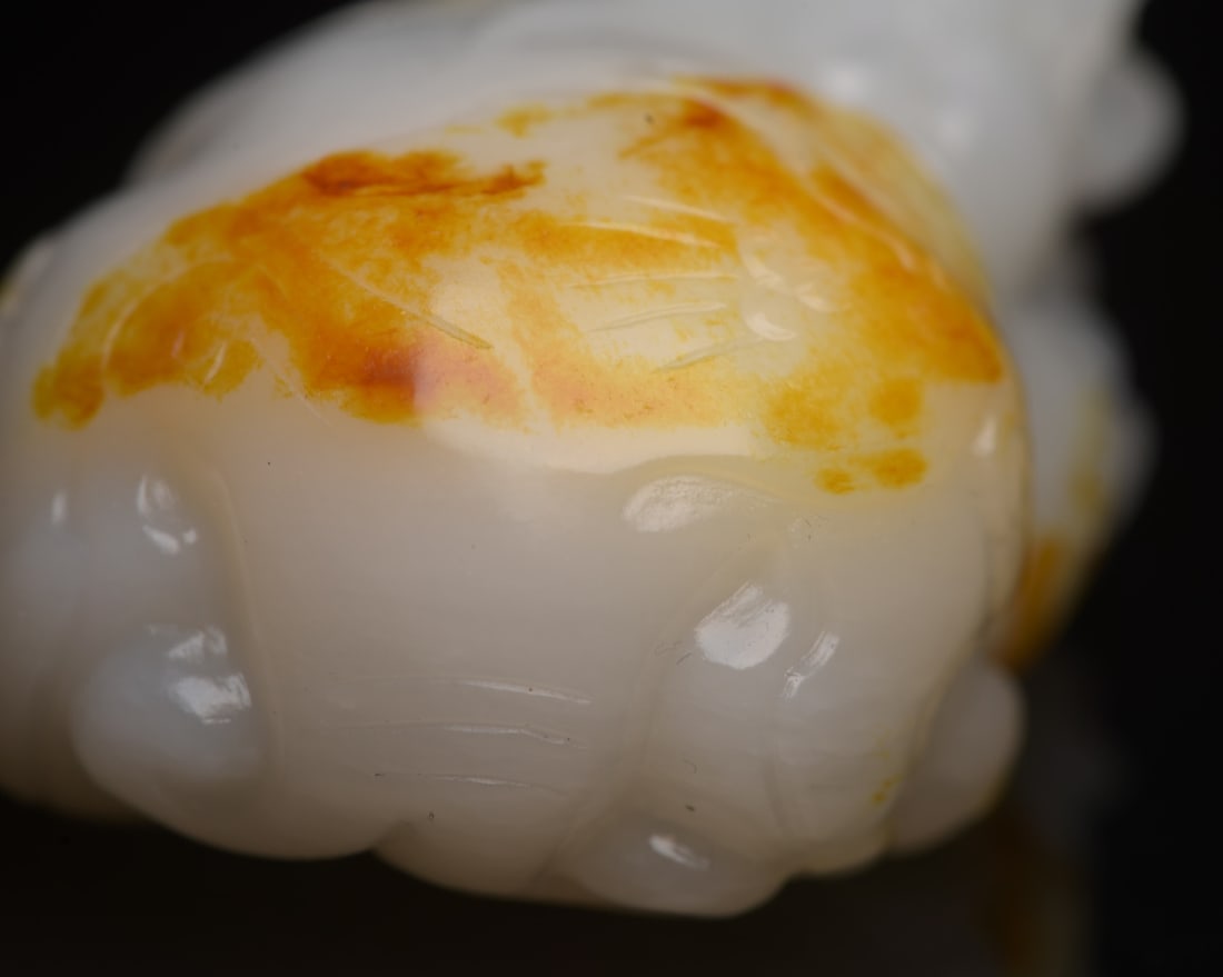 Old Natural Hetian Jade Hand Carved Pixiu Statue - 8