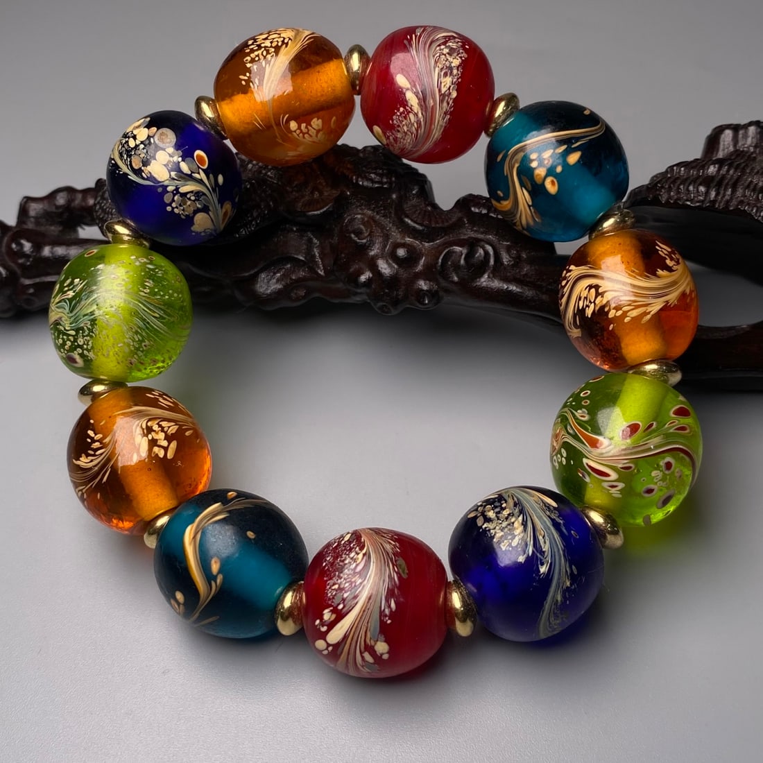 Beautiful Peking Glass Beads Bracelet - 6