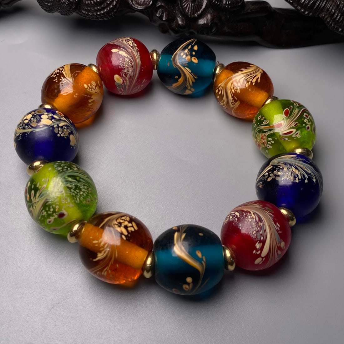 Beautiful Peking Glass Beads Bracelet - 7