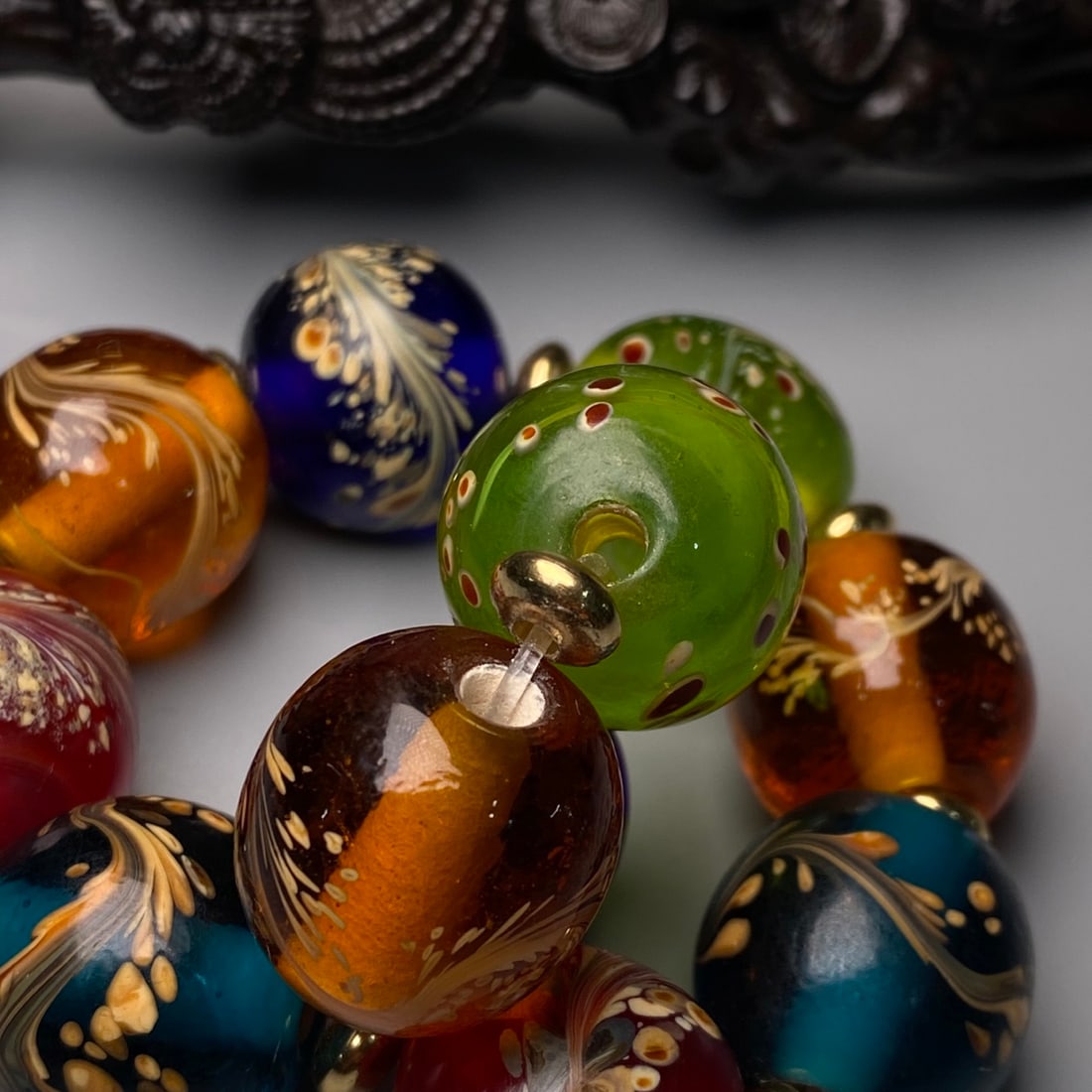 Beautiful Peking Glass Beads Bracelet - 9