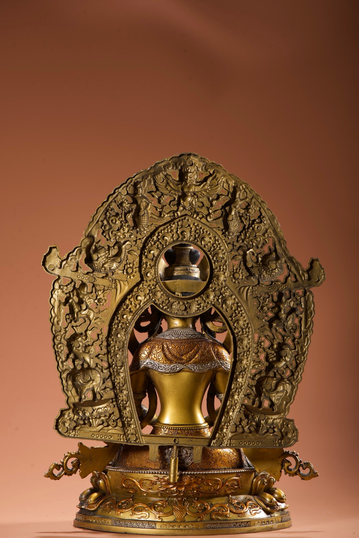 Vintage Gilt Gold Bronze Buddha Statue - 7