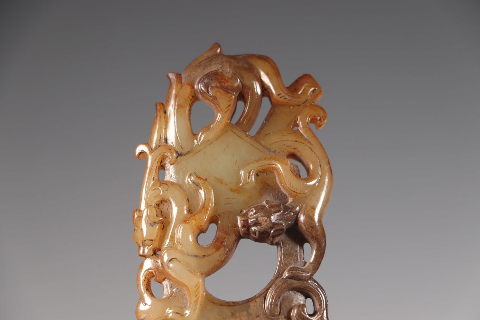 Vintage Hetian Jade Hand Carved Chi Dragon Pendant (1 of 4)