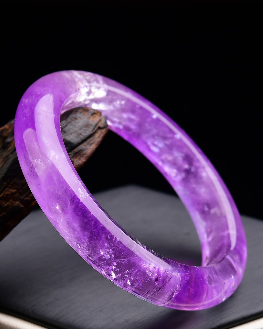 Natural Amethyst Bracelet Bangle 56.5mm I.D. - 2