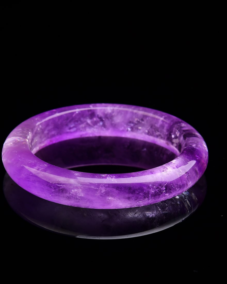 Natural Amethyst Bracelet Bangle 56.5mm I.D. - 3