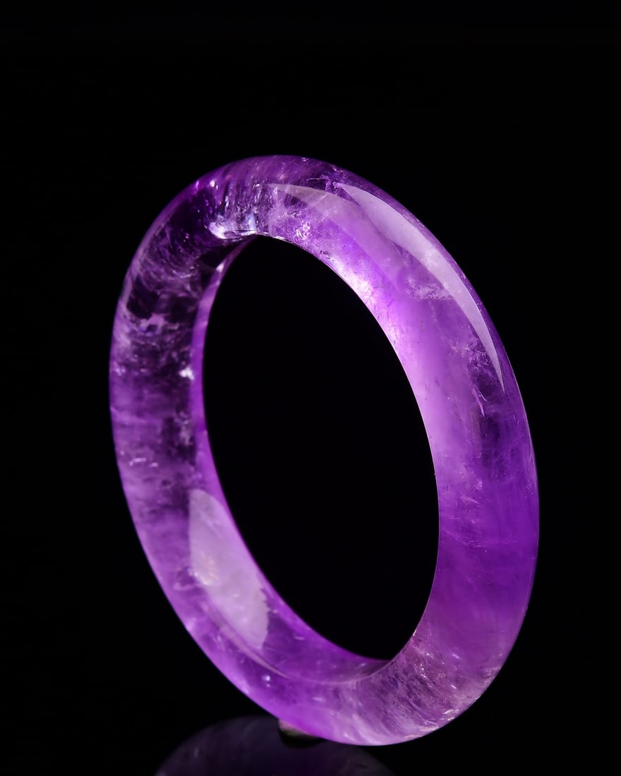 Natural Amethyst Bracelet Bangle 56.5mm I.D. - 4