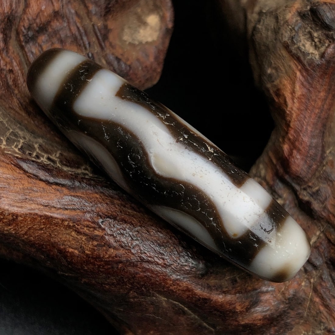 Old Tibetan Three Eyes DZI Agate Pendant - 5