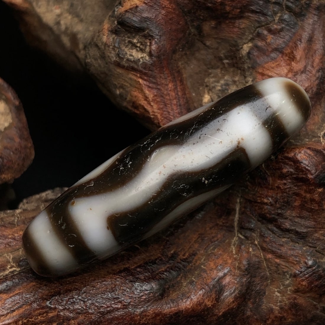 Old Tibetan Three Eyes DZI Agate Pendant - 6