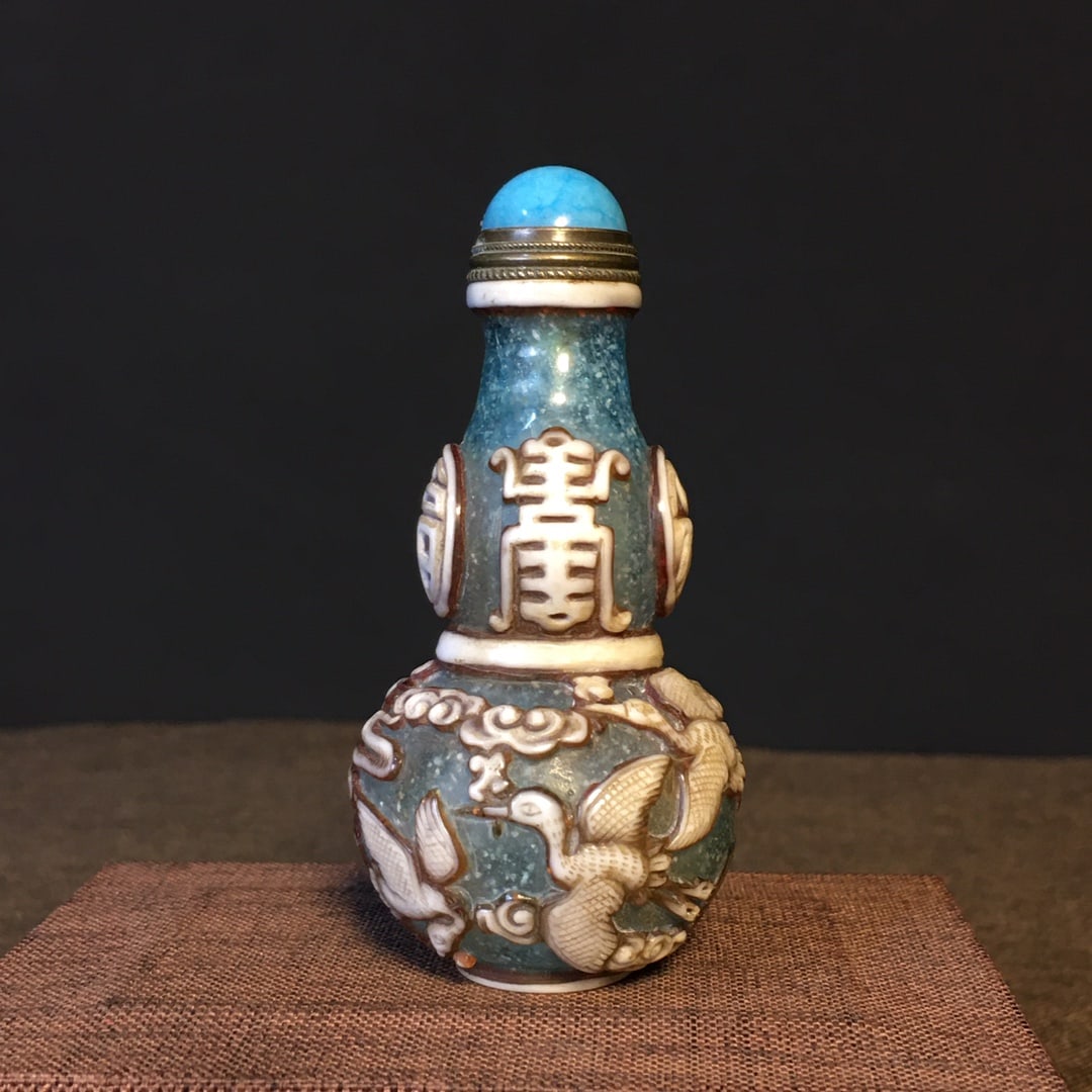 Old Peking Glass Gourd Snuff Bottle - 2